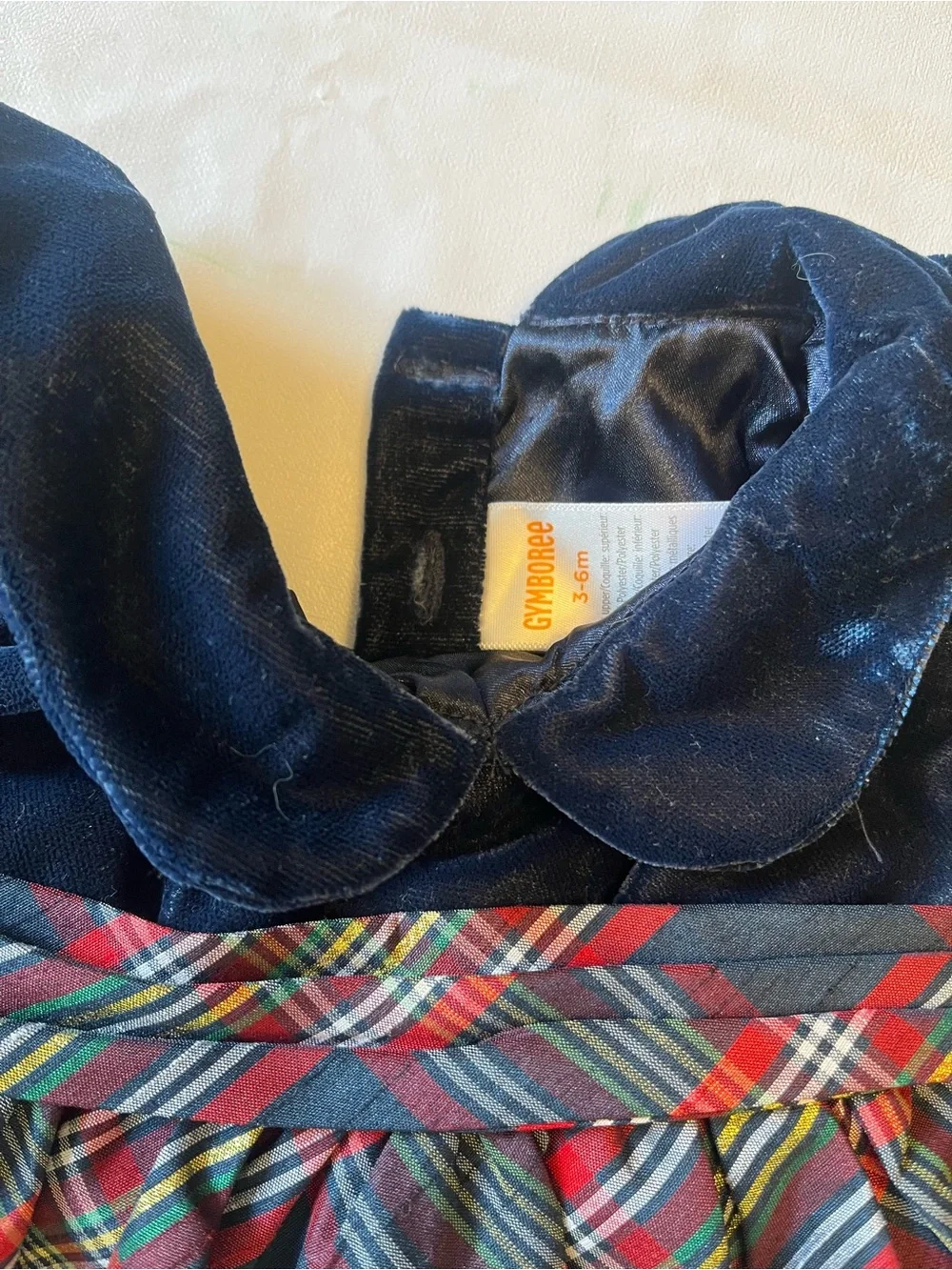 Gymboree Red Plaid Skirt with Navy Waistband